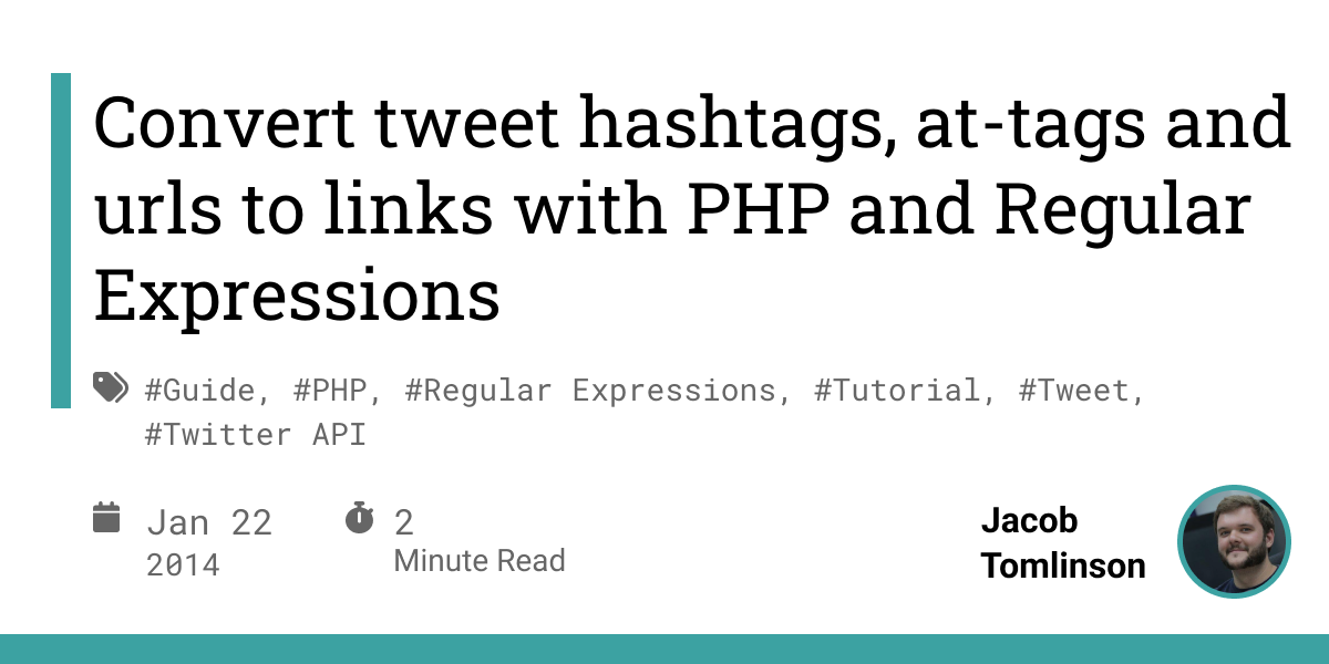 Convert tweet hashtags, at-tags and urls to links with PHP and Regular ...