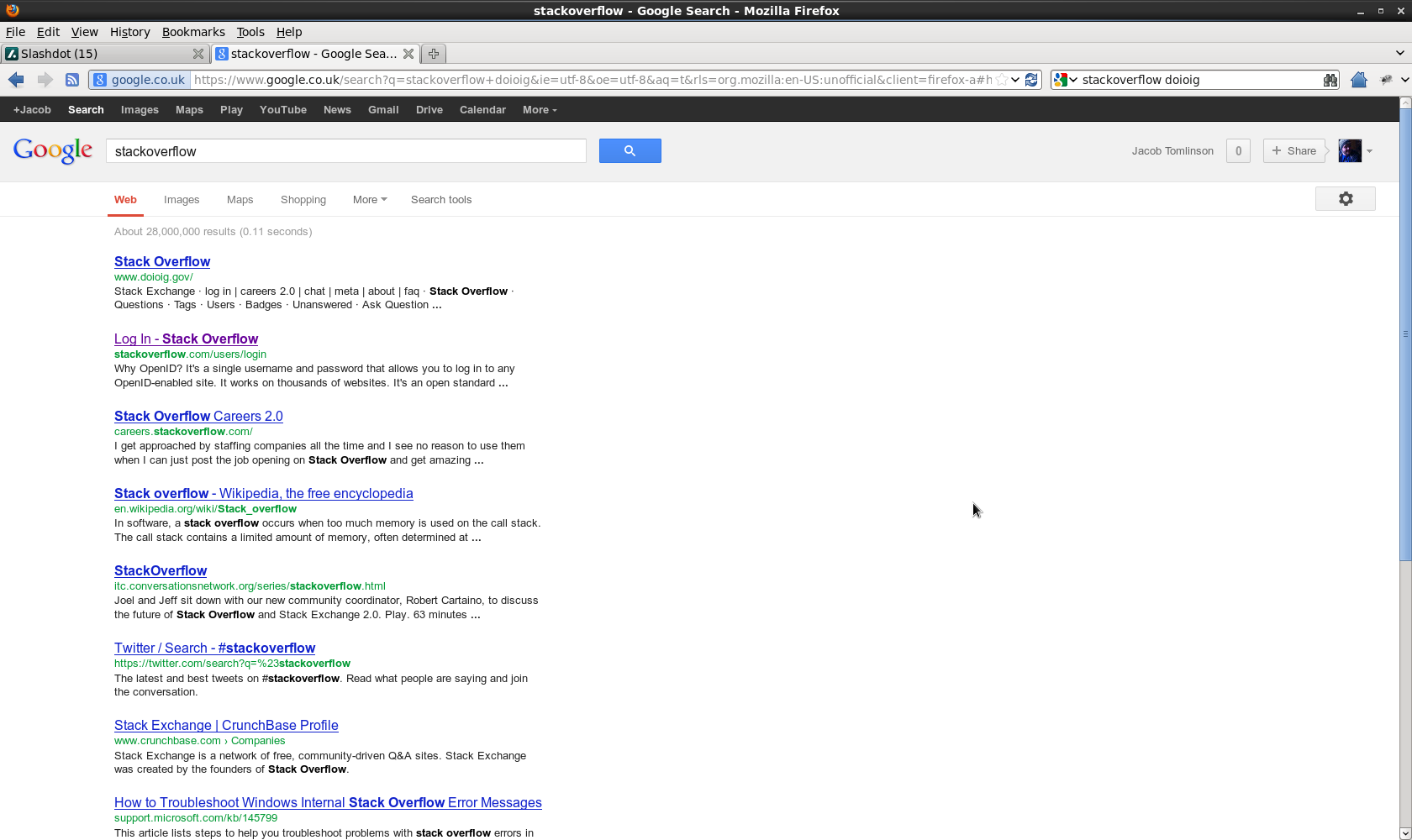 Google Search for Stack Overflow