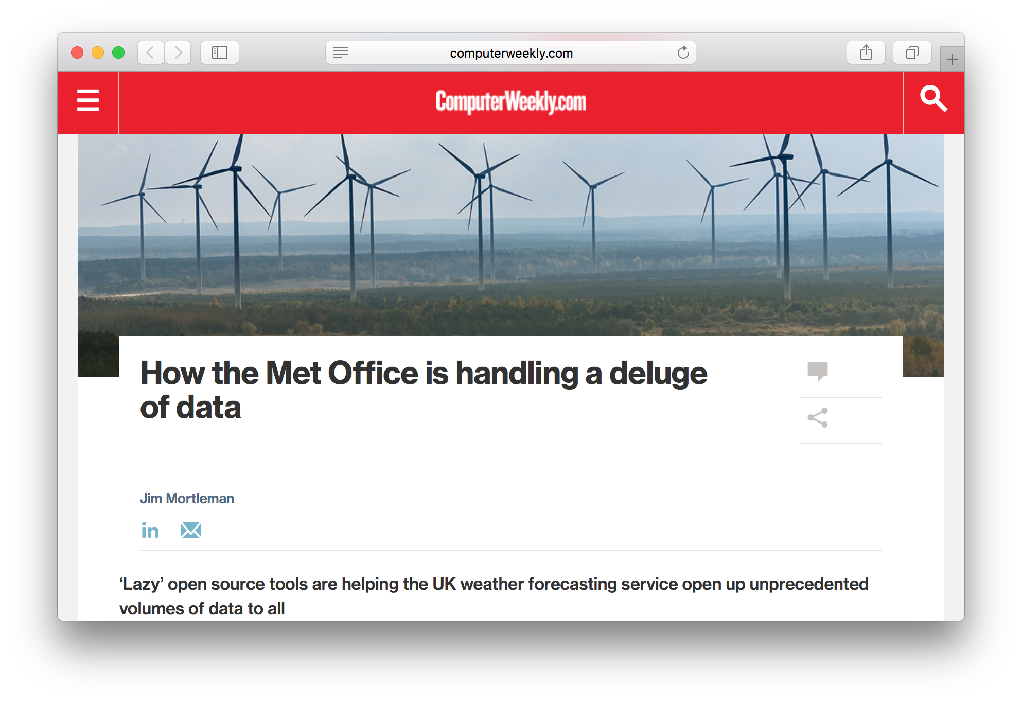 Screenshot of article