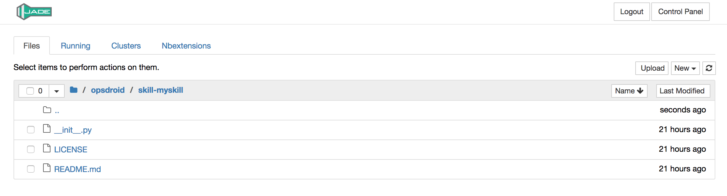 Example skill layout