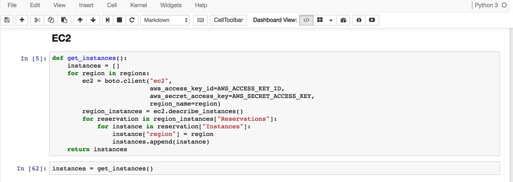 Jupyter notebook doing AWS things