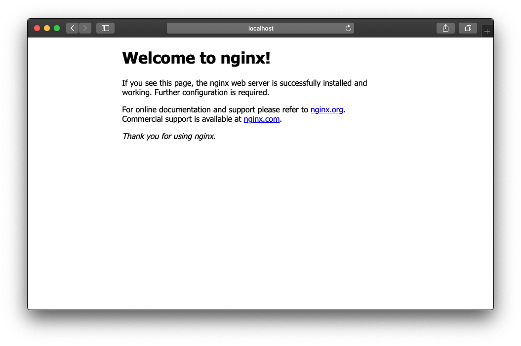 Nginx running in Safari