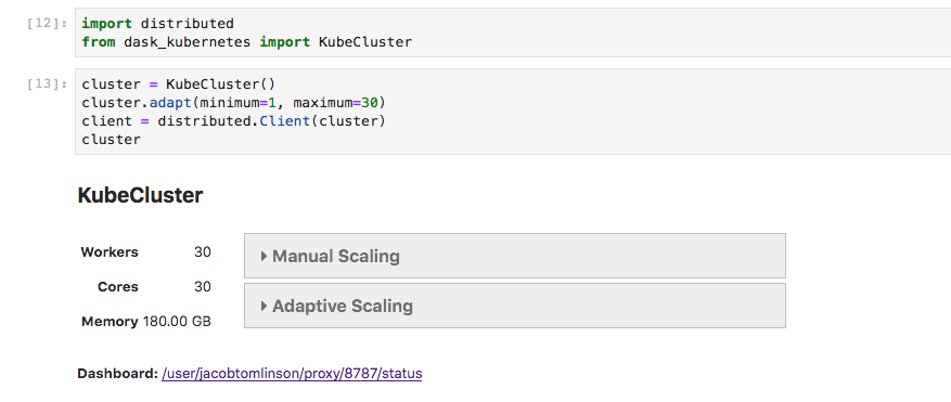 Creating a dask kubernetes cluster