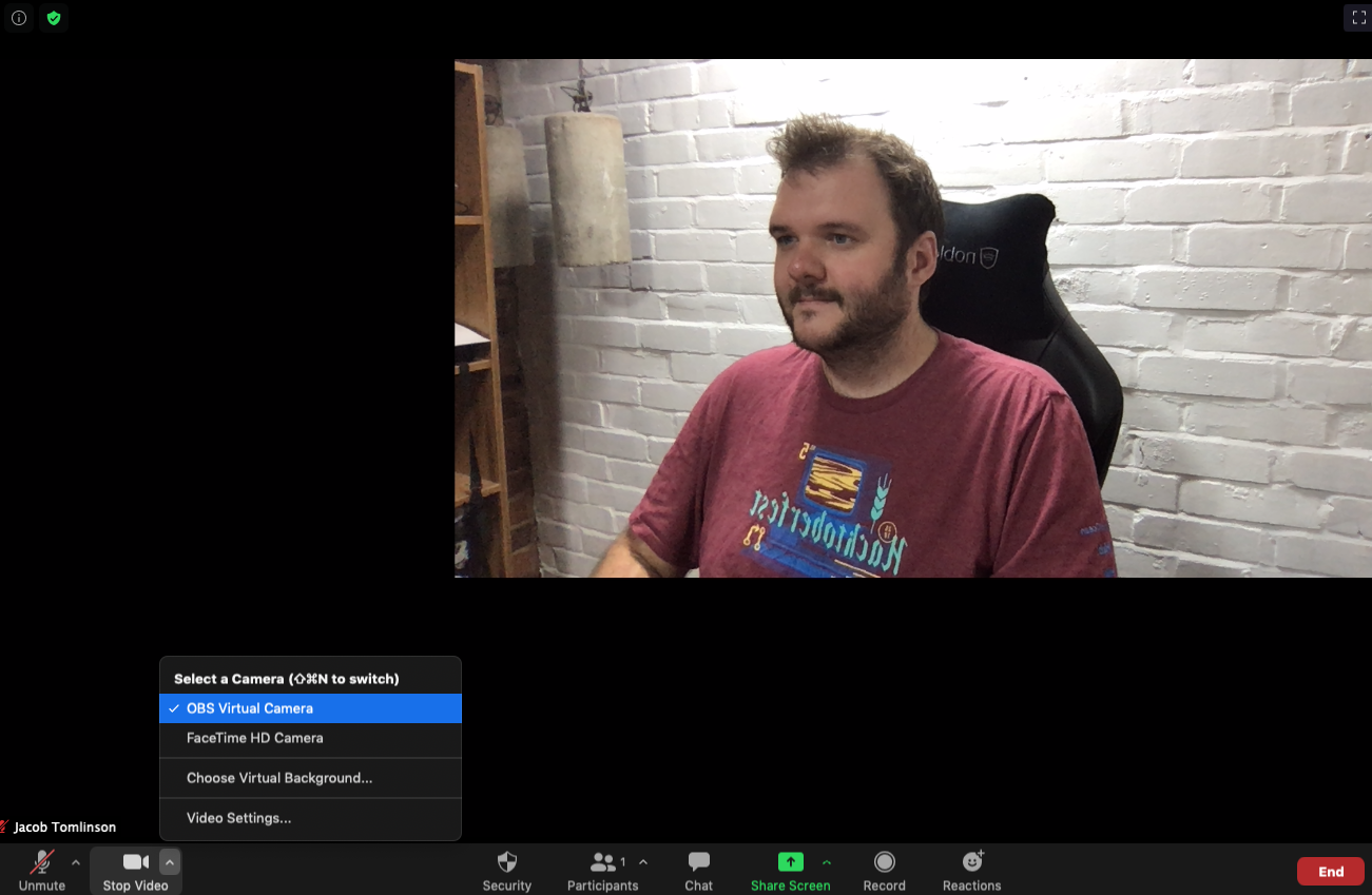 OBS Virtual Camera in Zoom