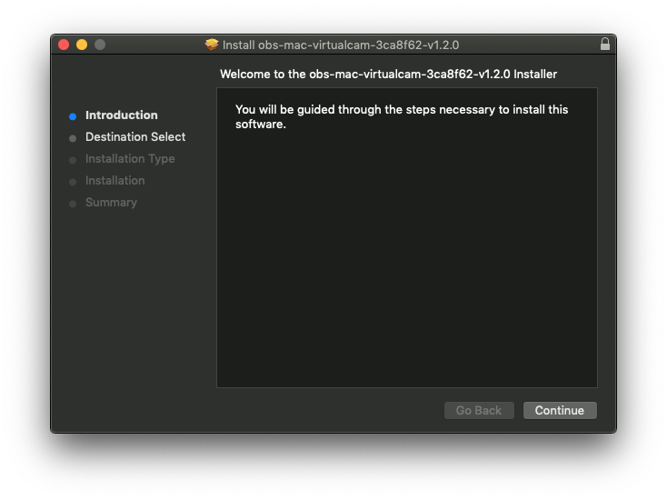 OBS (macOS) Virtual Camera plugin installer
