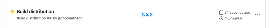 Build Distribution workflow running