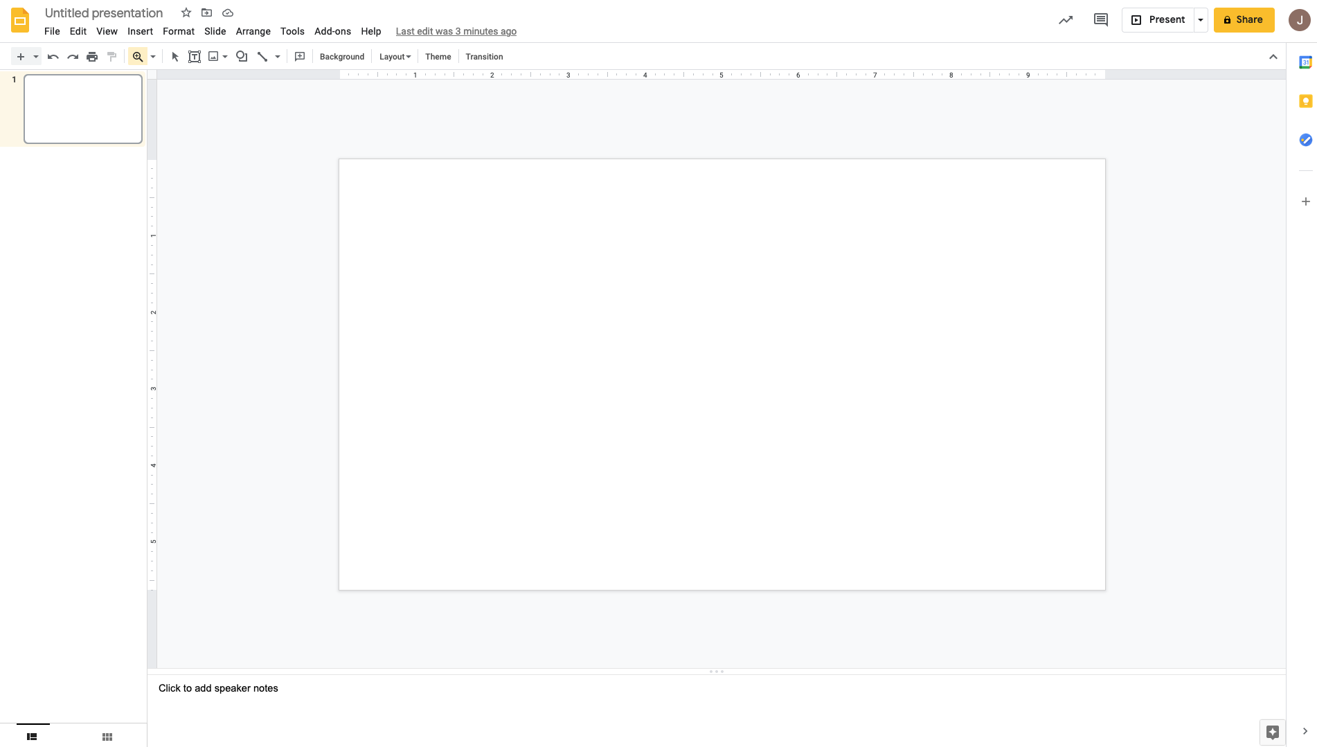Empty google slides page