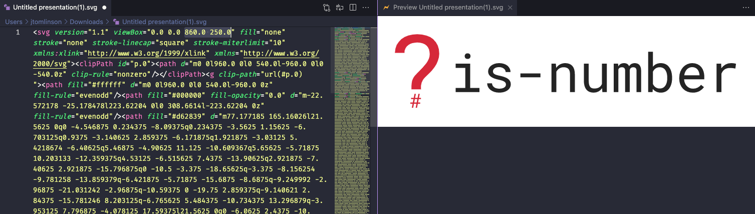 Editing the logo SVG in VSCode