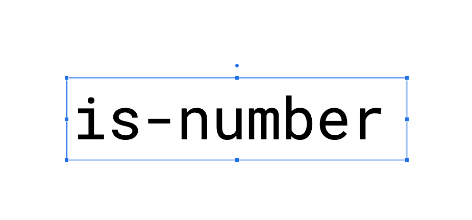 is-number written in the font Roboto Mono