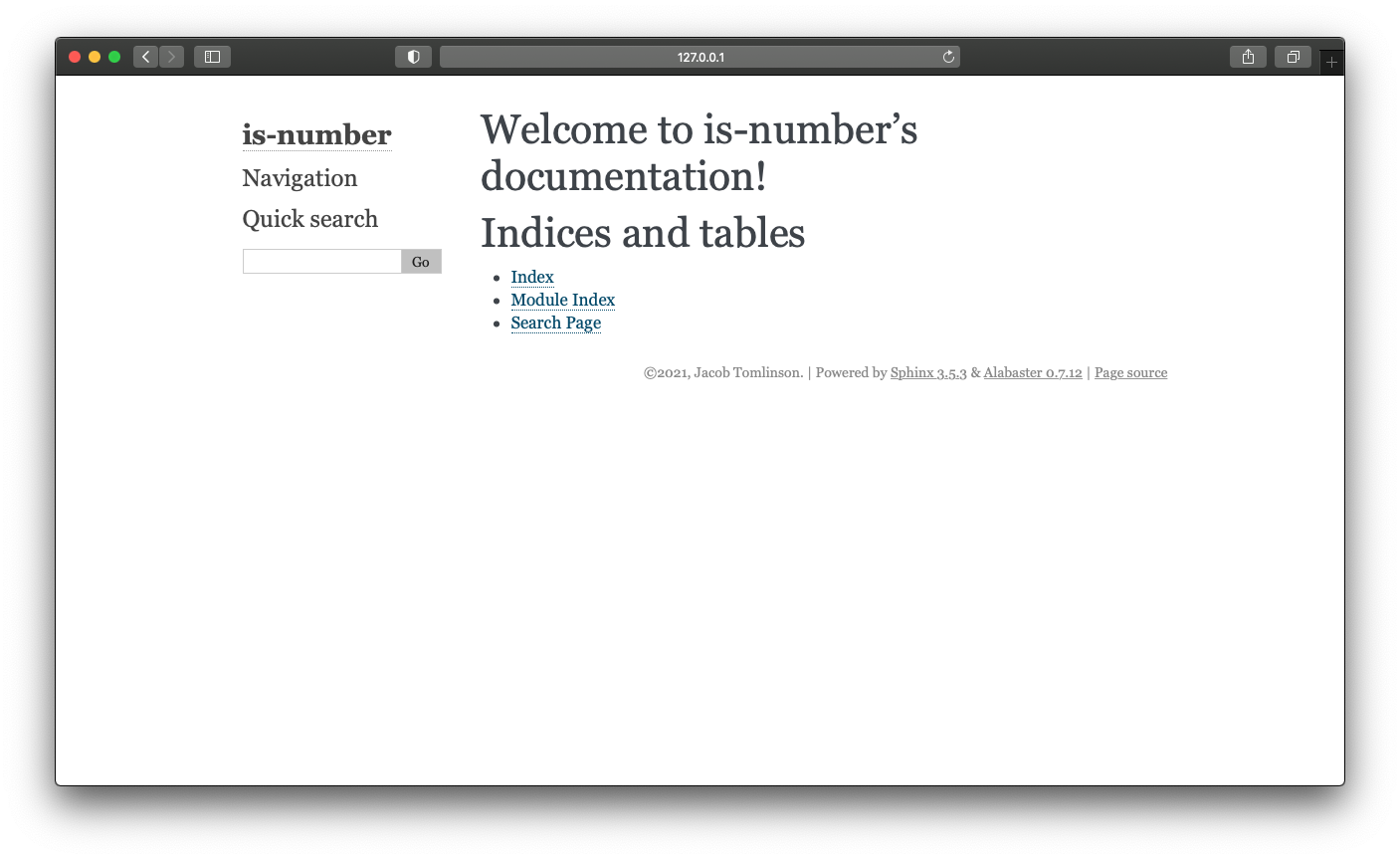 Hello world sphinx documentation site