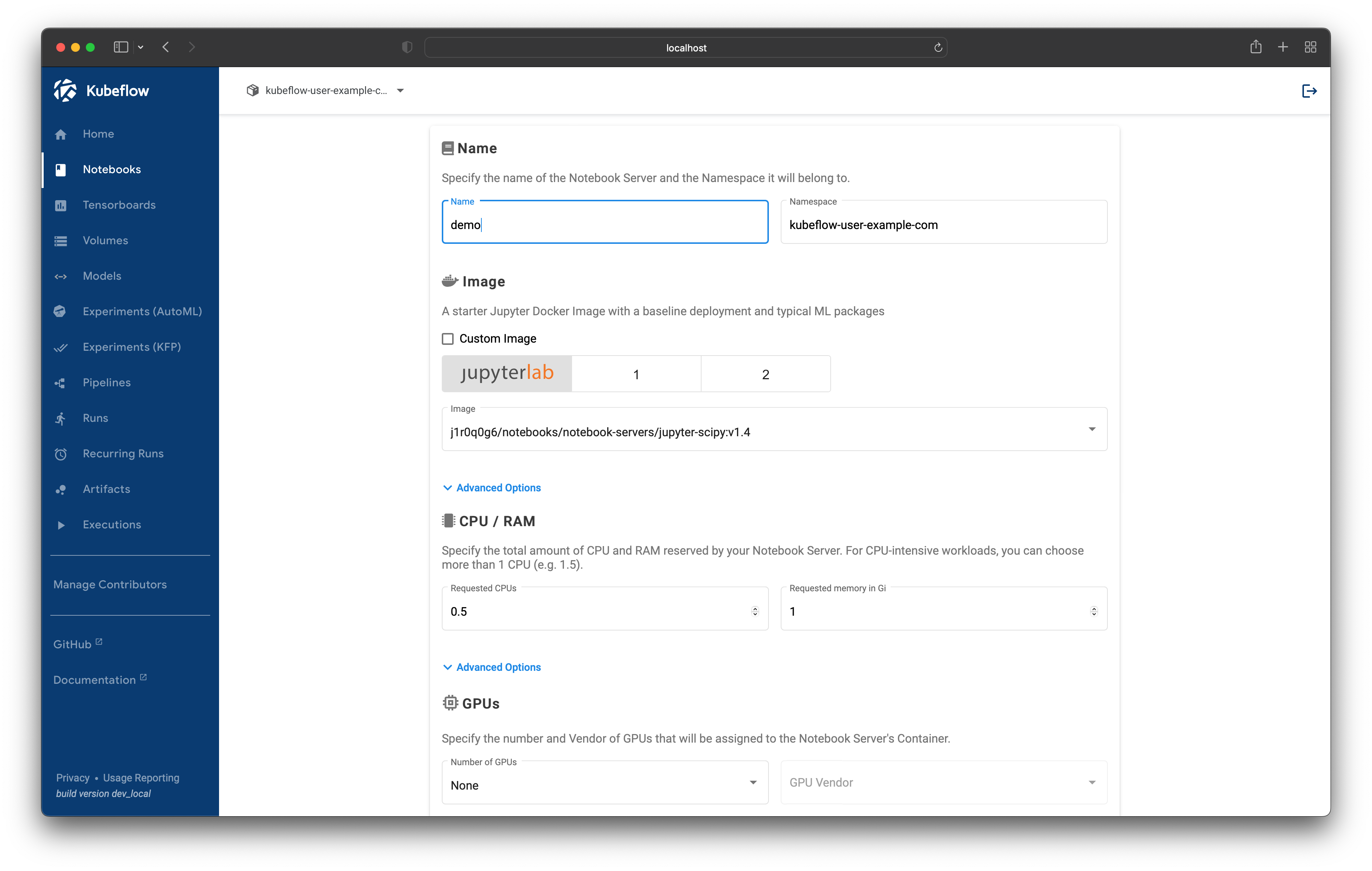 Launching a Jupyter server